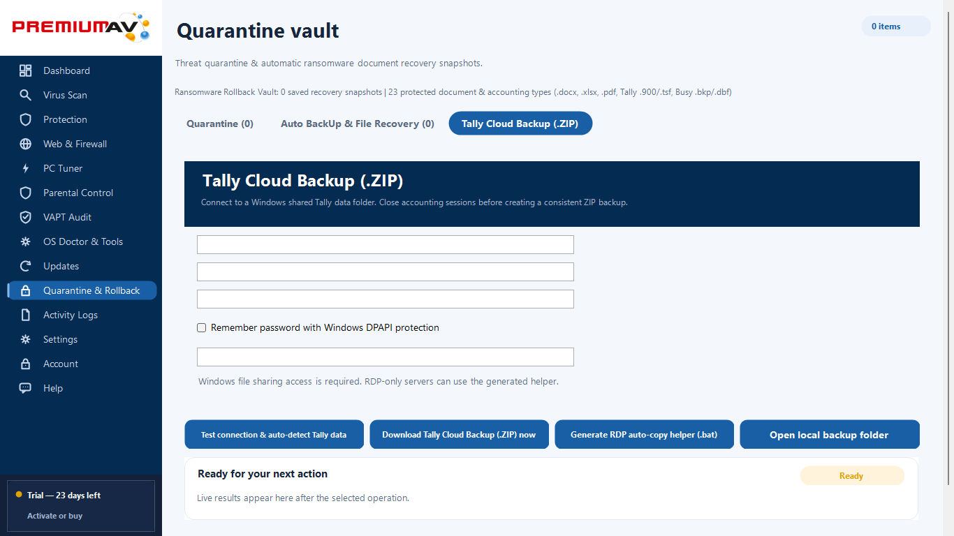 PremiumAV Accounting Cloud Backup