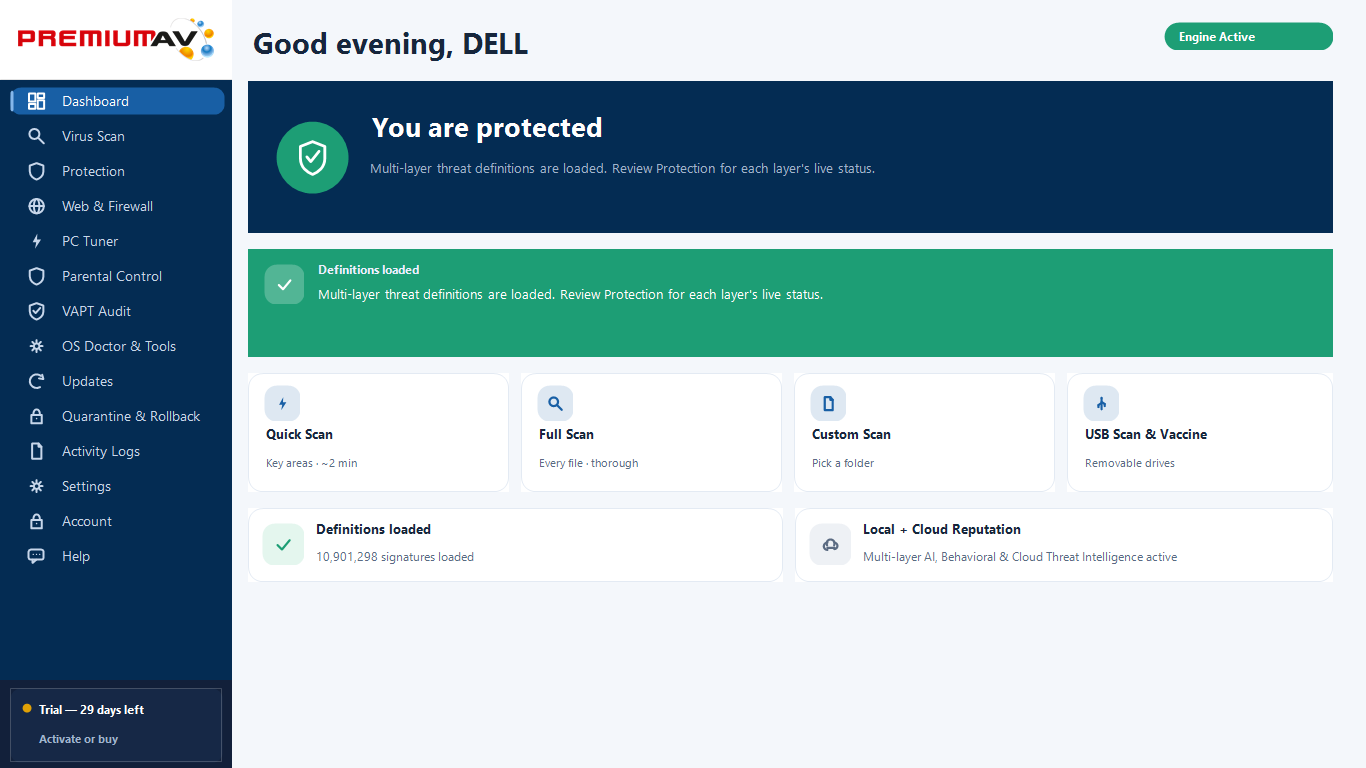 PremiumAV Dashboard