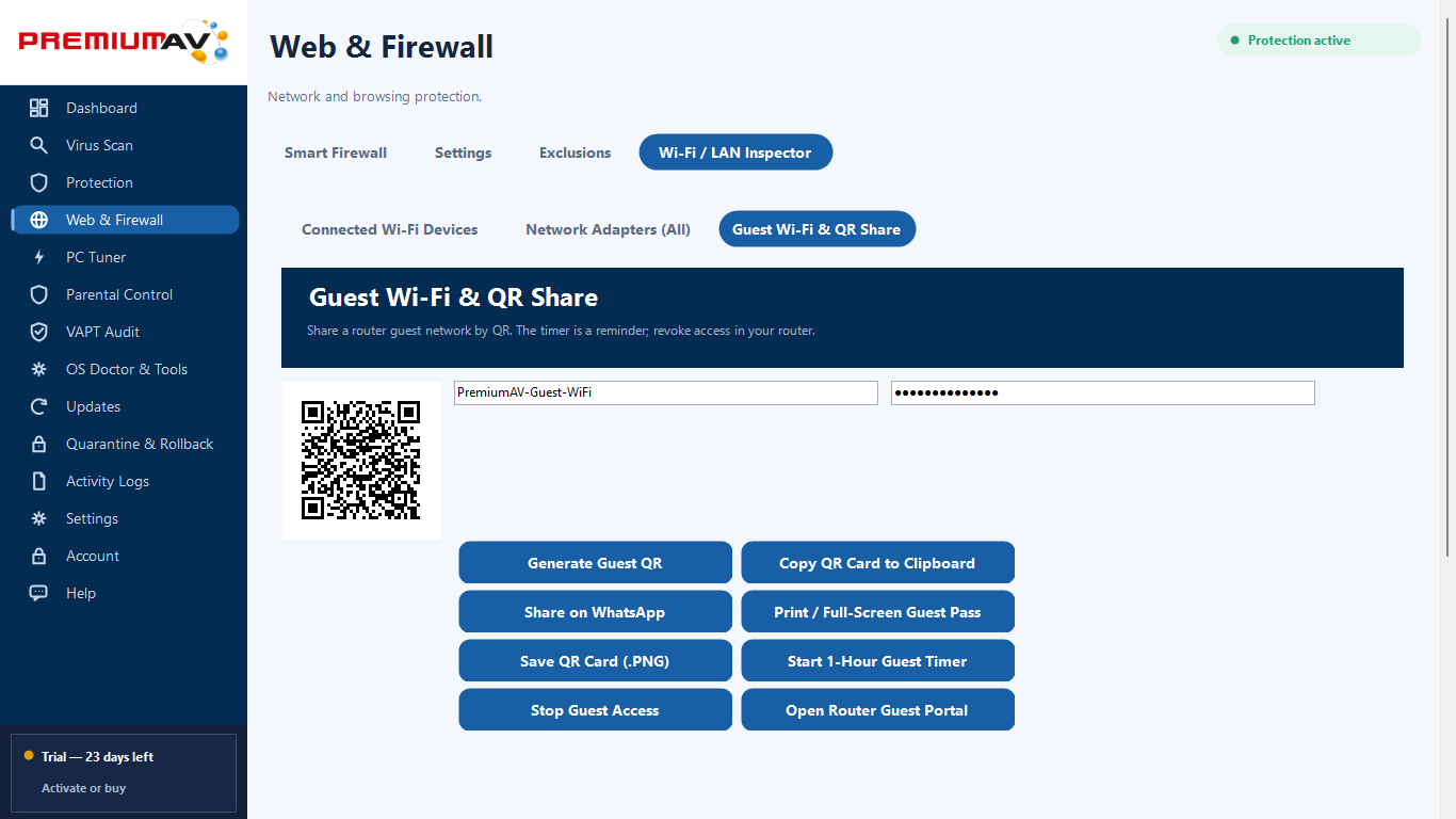 PremiumAV Guest Wi-Fi & QR Share