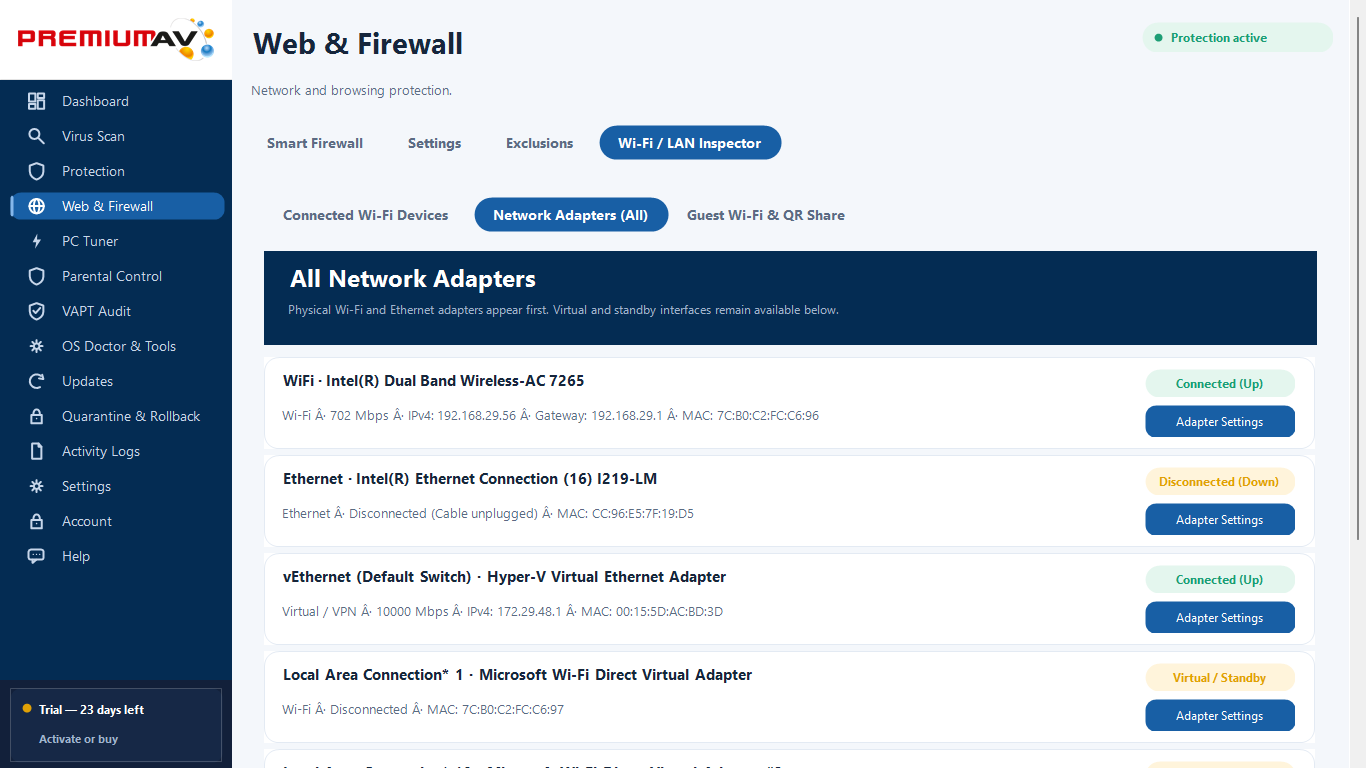 PremiumAV Network Adapters