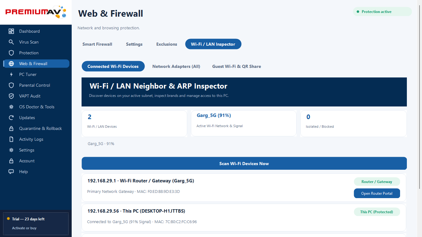 PremiumAV Wi-Fi / LAN Inspector