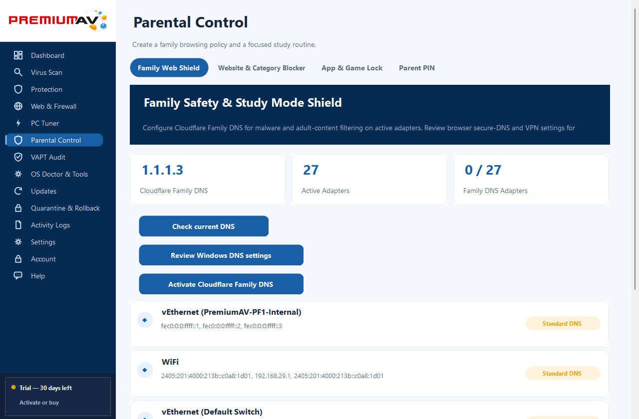 PremiumAV Parental Control