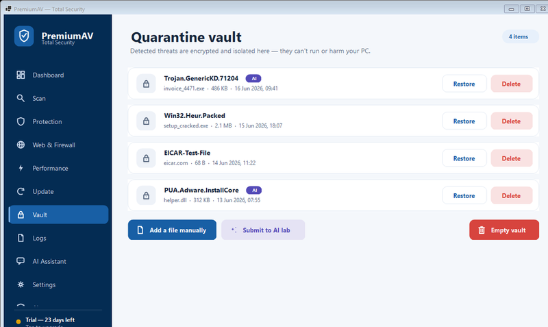 PremiumAV vault